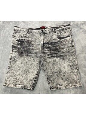 Truth Substance Common Sense Mens Black Acid Wash Slim Denim Shorts Size 46